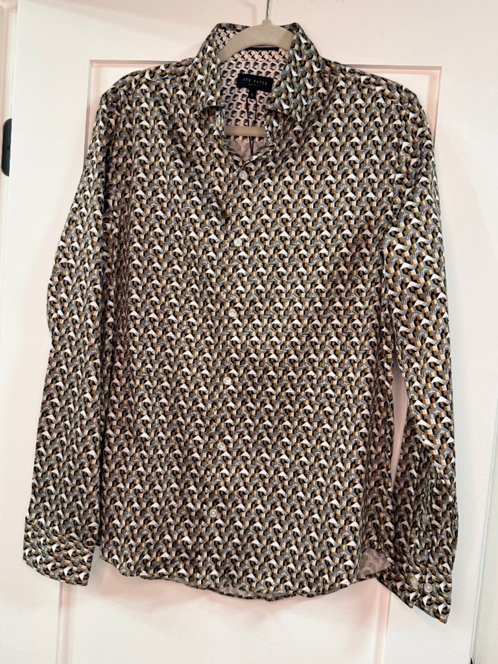 TED BAKER Men's Alphais Long Sleeve Regular Fit Button Down Shirt Size Small
